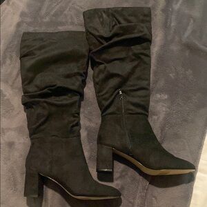 Loft Slouchy Black Knee-High Boots